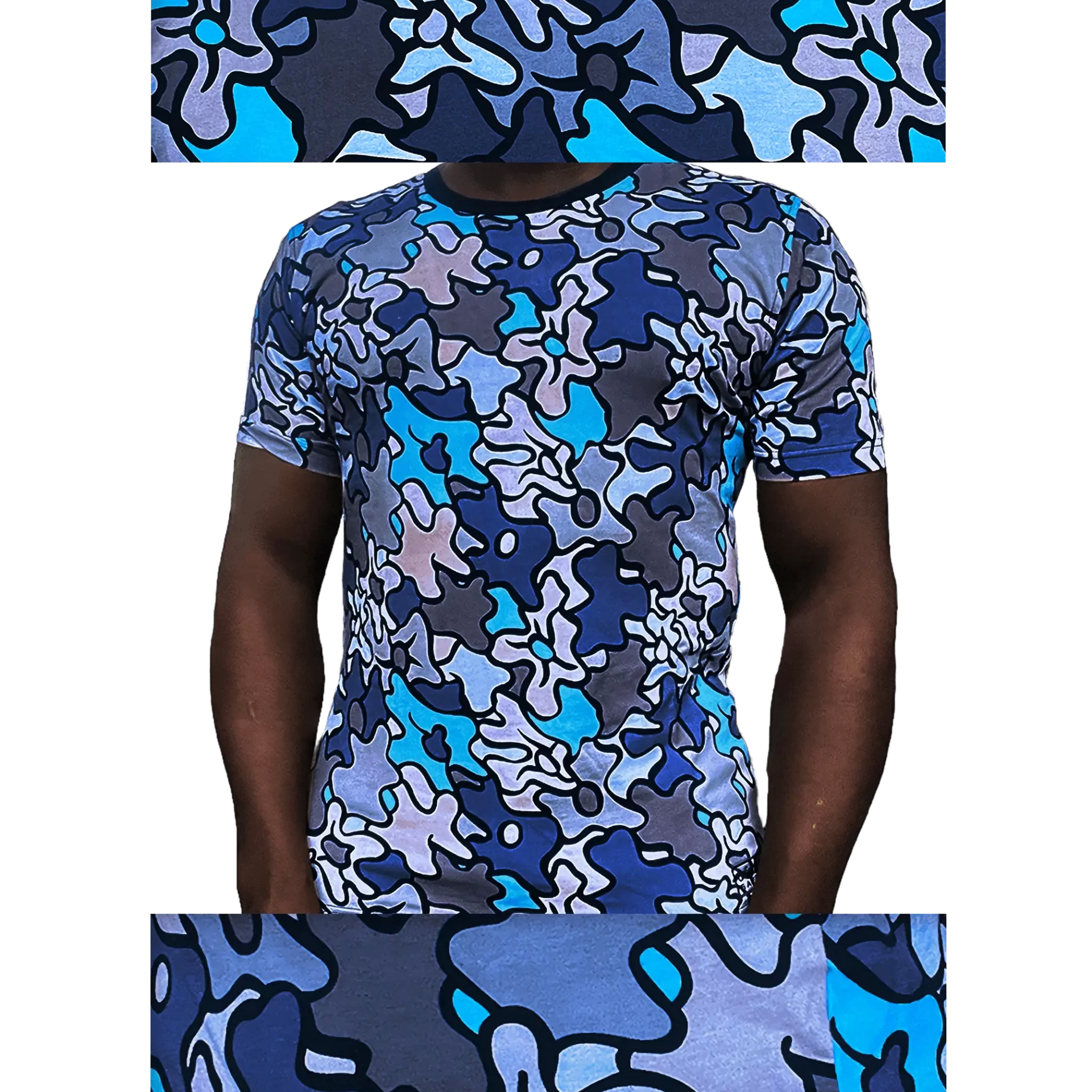 Men's 2006 Adidas Originals Blue Safety Camo T-Shirt: Off-the Record